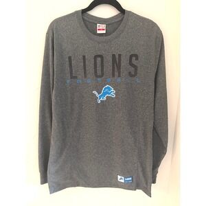 NFL Ultra Game Detroit Lions Men's Long Sleeve Gray Shirt -Size Medium- NWT